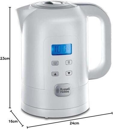 Russell Hobbs Kettle with Temperature Setting Digital [25°-100°C, e.g. for baby food, target & actual temperature LCD display] Precision Control (1.7l, 2200W, keep-warm function, baby milk) 21150-70