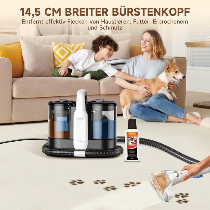 Апарат для чищення м'яких меблів та килимів | Миючий пилосос 18kPa | Для дому, авто та тварин