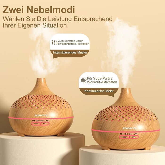 Дифузор аромату 500 мл з ефірними оліями та керуванням від пульта, 14 кольорів, 2 режими розпилення, тиха робота, золото