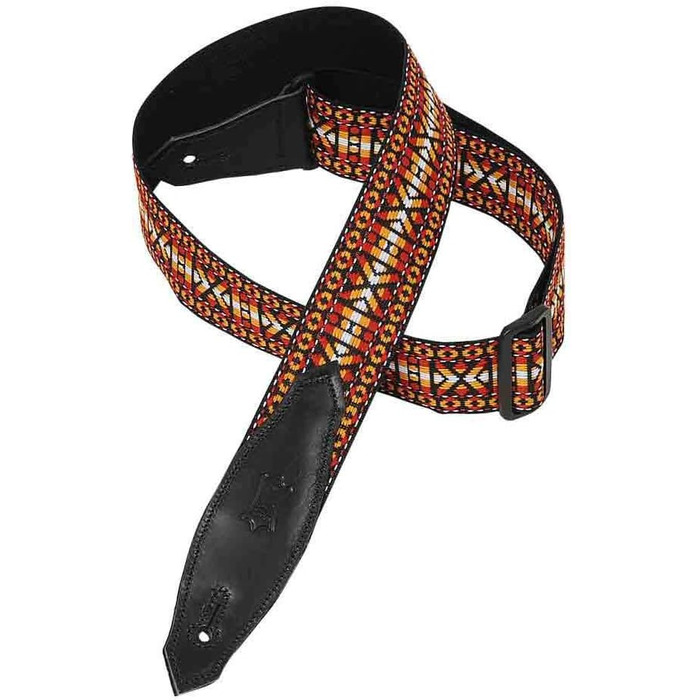 Гітарний ремінь Levy's MSSN80-TAN: поліпропілен, навізький візерунок, коричневий (Sunset, квіти)