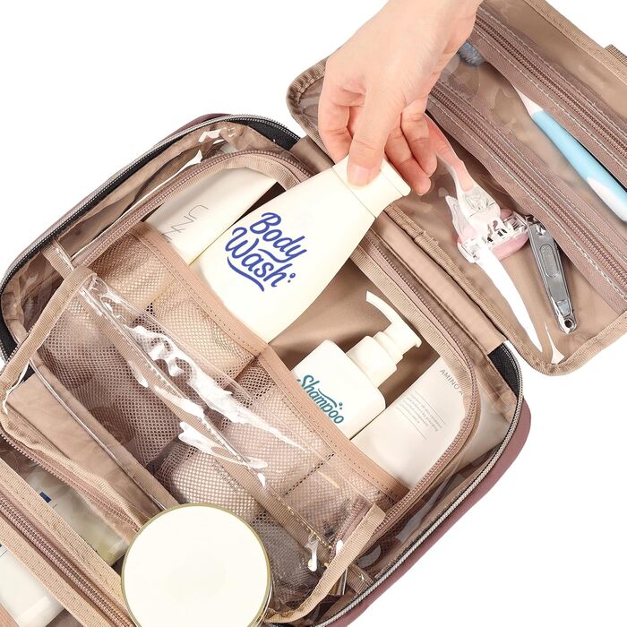 Органайзер для подорожей NISHE для жінок, підвісний аксесуар для шампунів, кондиціонерів, пензликів та інших засобів особистої гігієни (M, рожевий палісандр)