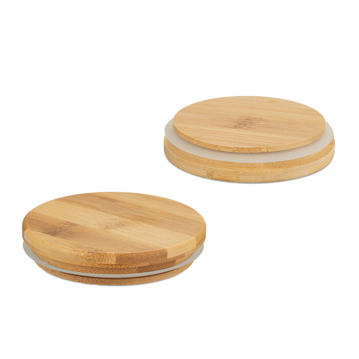 Relaxdays Set of 3 Storage Jars with Lid, 1500 ml