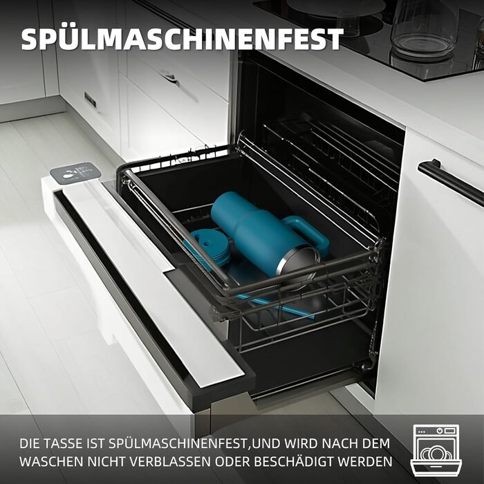 Термокружка WATERSY 1.2L з 2 трубочками, витокозахисний келих для кави To Go, вакуумна ізоляція, без BPA, ретро-зелений (1183 мл, Лагуна)