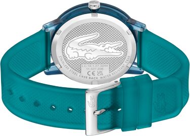 Годинник Lacoste чоловічий кварцовий з колекції Lacoste.12.12. Стильний силіконовий ремінець з текстурою Petit Piqué (Turquoise)