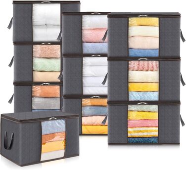 Органайзер для зберігання під ліжком Lifewit 5L, сірий. Коробка для постільної білизни, одягу, ковдр, простирадл, футболок. Складана коробка для переїзду з прозорим вікном.