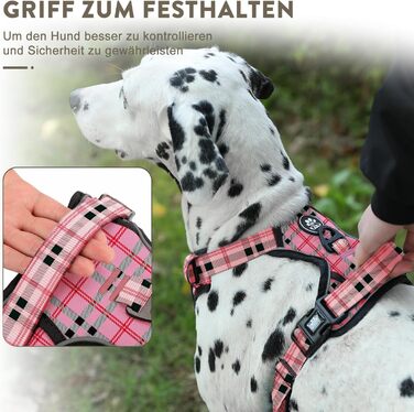 Нагрудник для собак FURRYFECTION Anti-Zug, безпечний, для маленьких собак та цуценят, світловідбиваючий, рожевий