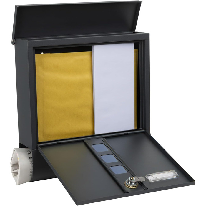 Поштовий ящик ARREGUI Chance E7005 сталевий з газетницею, антрацит (DIN A4)