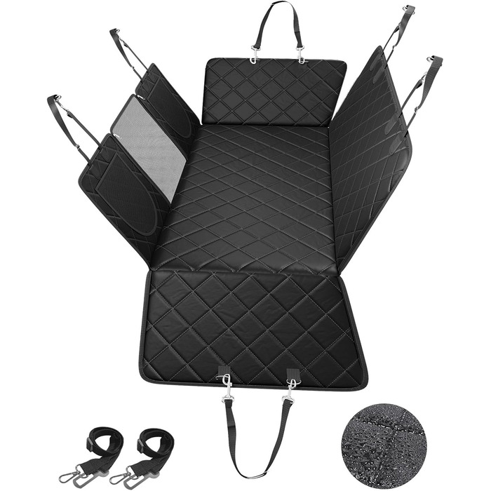 Килимок для собак у машину з жорсткою основою | Водонепроникний, антиковзний, захист від подряпин | 6-в-1, XXL, з ременями безпеки