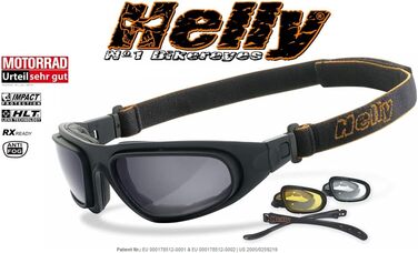 Окуляри для мотоциклістів HELLY No.1 Bikereyes Eagle, багатофункціональні, антизапотівні, вітрозахисні, змінні дужки та ремінець, захисне скло HLT, стандарт DIN EN 166