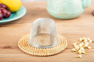 Чайник для плити, чавунний, з ситом для листового чаю, 1,5 л, чорний