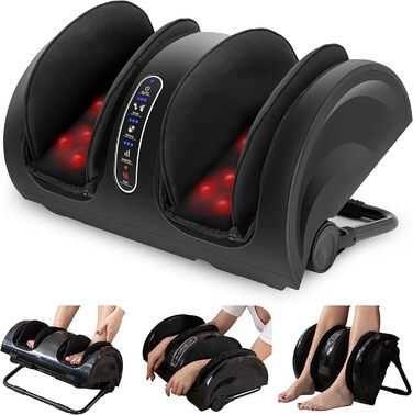 Електричний масажер для ніг Snailax Shiatsu з підігрівом, для ніг та литок, для розслаблення, XL