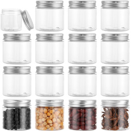 Набір контейнерів для зберігання 16 шт. 500 мл з кришкою, прозорі пластикові банки, BPA Free, для продуктів та солодощів