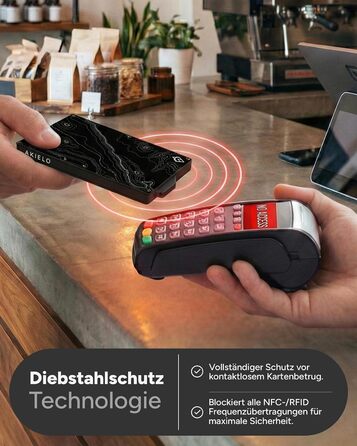 Кластинка для карток з RFID захистом та подарунковою коробкою – Мінімалістичний гаманець для чоловіків – Компактний картхолдер з безконтактним захистом (Alpha Collection) 07. Topo Edition