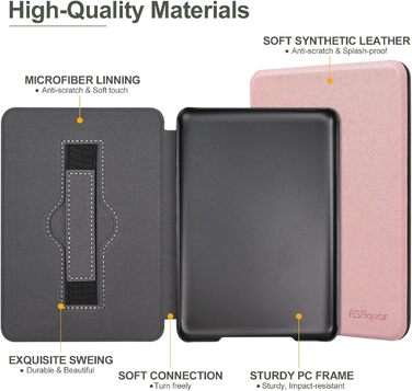 Чохол для Kindle/Kobo з підставкою та авто-ввімкнення/вимкнення (рожеве золото)