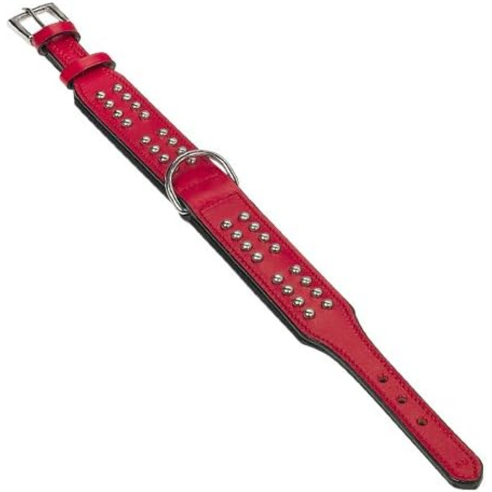 Nobby Leather Collar VINTO, 60 cm (53-58 cm), 50 mm, 1 piece (red, neck circumference: 36-39 cm)