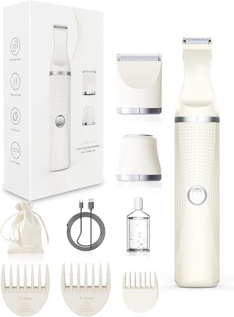 Електричний набір для гоління жінок, багатофункціональний. Ідеально підходить для гоління тіла, зони бікіні, ніг та рук. З USB-C зарядкою та чохлом. Бежевий колір.