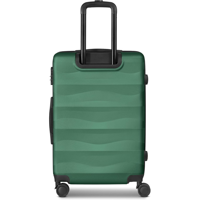 Набір валіз Smartbox Hartschalen 3-в-1 для жінок та чоловіків | Легкі та міцні валізи з ABS-пластику | 4 колеса та кодовий замок (Edition 03) (Темно-зелений, валіза M (65 см))