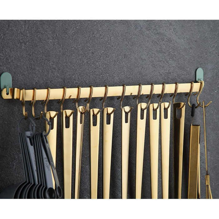 Kyraton Gold Kitchen Utensil Set, 37-Piece Stainless Steel Kitchen Helper Set with Titanium Plating, Kitchen Tool Set with Utensil Holder, Cooking Spoon Set Dishwasher Safe