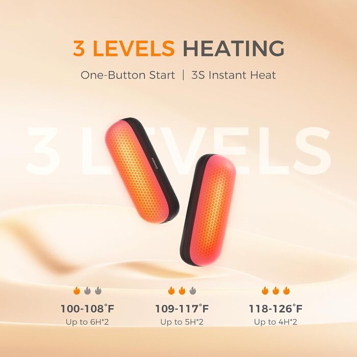 Ручний обігрівач OCOOPA UT2S Mini, 5200mAh, 2 шт., Магнітний, Електричний, Перезарядний, для кемпінгу та активного відпочинку, подарунок для жінок та чоловіків (чорний, рожевий)