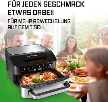 Фритюрниця повітряна GOURMETmaxx AirGenius, 9 л (2 x 4,5 л) з 8 програмами | 2 камери для одночасного приготування | Сенсорний дисплей, для 8 осіб
