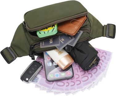 Поясна сумка на пояс для чоловіків та жінок, спортивна, для подорожей, туризму, вигулу собак, на кожен день (зелена)