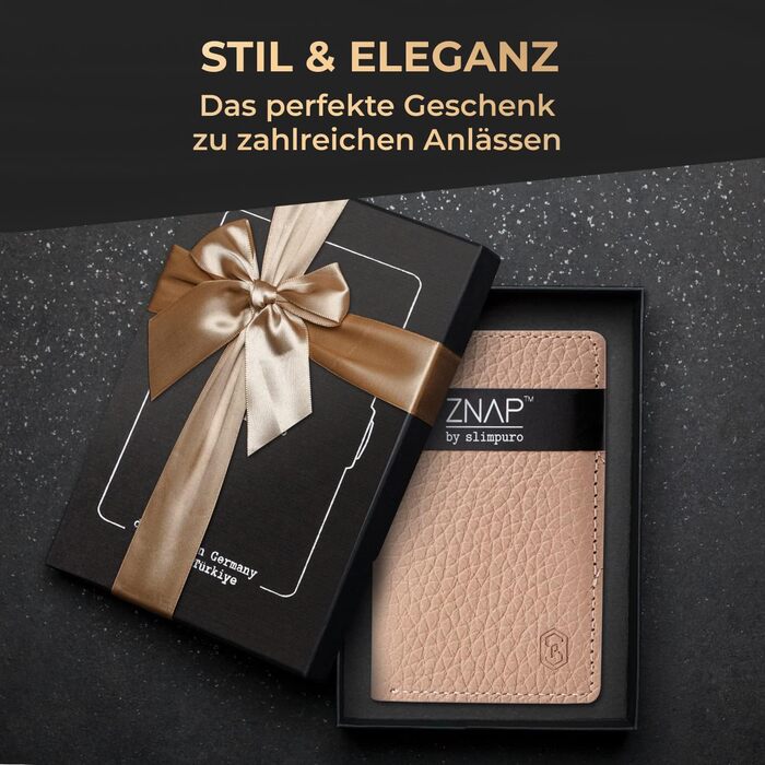 ZNAP® Slim Wallet - Тонкий гаманець-картхолдер для чоловіків з RFID захистом (Бежевий, 8 карт)