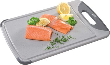 Silit Cutting Board Plastic Set, 2-Piece, Kitchen Board with Juice Groove, Hanging/Carrying Handle, 2 Sizes, Blade-Friendly