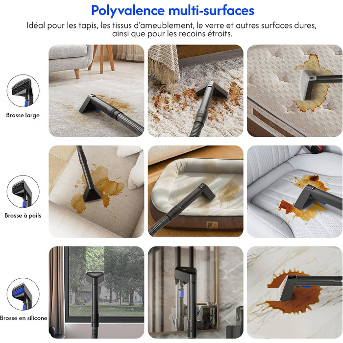 B Flowyfresh - миючий пилосос для диванів, килимів, меблів та авто. Мийний пилосос, 13 kPa, швидке сушіння, великий об'єм резервуару (1.8 л + 0.8 л), самоочищення