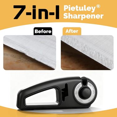 Точилка для ножів Messerschärfer Profi 7-in-1: 7 функцій для ножів та ножиць, керамічна точилка, чорний колір