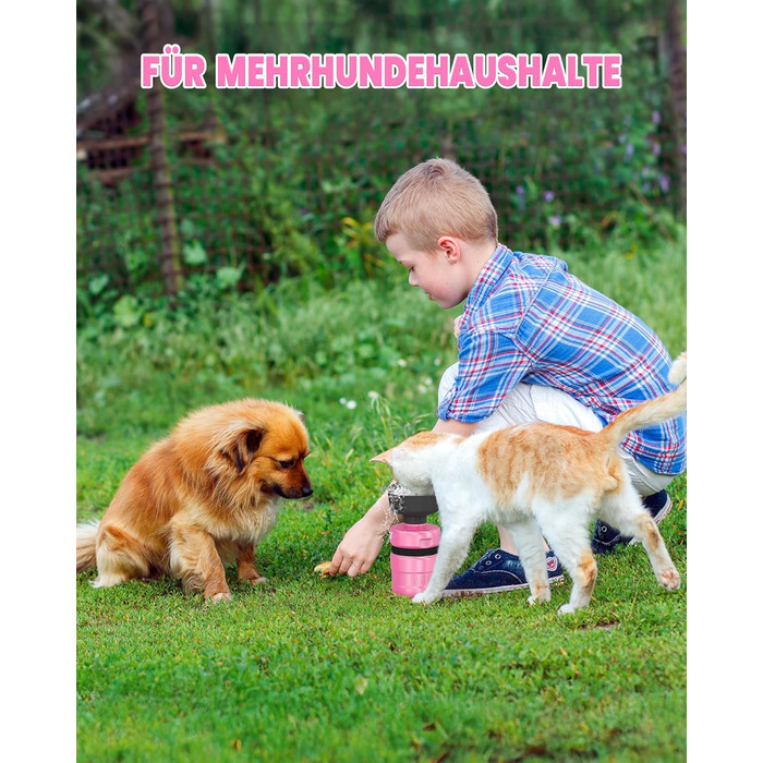 Складана пляшка для води для собак Lesotc 520мл, рожева, для прогулянок, подорожей та кемпінгу