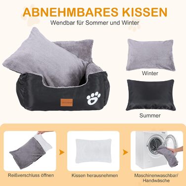 Pet Car Seat for 2 Small Dogs - Washable & Adjustable, 55x30x30cm