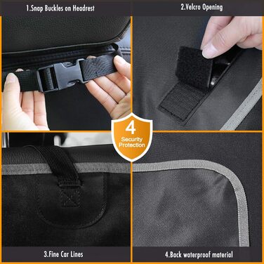 Захист для багажника автомобіля для собак з боковим захистом, ультралегкий та водонепроникний (105x185 см), універсальний для SUV/Kombi/малих автомобілів, міцна собача ковдра з покращеним клямром