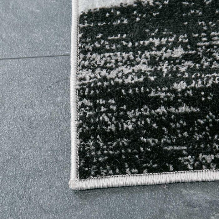 Килимок VIMODA з геометричним малюнком, короткий ворс, зелений, сірий, білий, чорний, 60x110 см, для вітальні