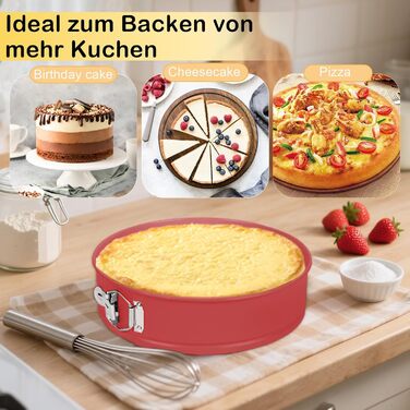 Форма для випічки Hikaproligt з нержавіючої сталі, діаметр 26 см, кругла, з антипригарним покриттям та захистом від протікання, знімний дно, для чізкейків та тортів