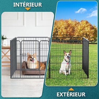 Металевий вольєр для цуценят та собак, 12-секційний загін, висота 60 см, для собак та цуценят