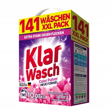 Пральний порошок для кольорових речей Klar Wasch, 10,07 кг