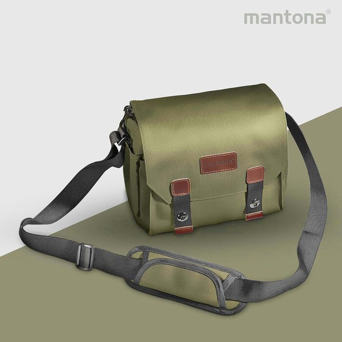Сумка для фотоапарата Mantona Milano Vintage (оливково-зелена, маленька) для DSLR та бездзеркальних камер + аксесуари
