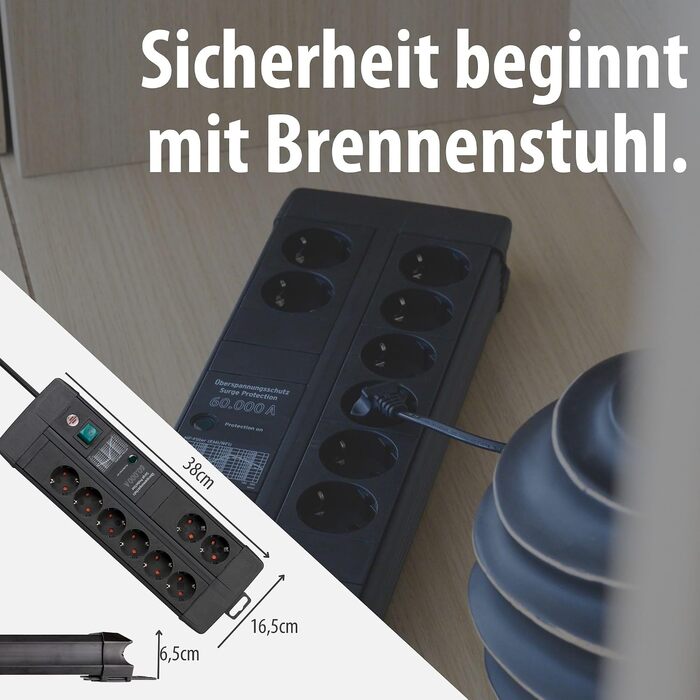 Мережевий фільтр Brennenstuhl Premium-Line на 8 розеток з захистом від перенапруги