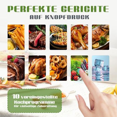 Аерофритюрниця Air Fryer 9л 2000 Вт, двокамерна фритюрниця з гарячим повітрям та термоізольованими ручками, чорна (901-schwarz)
