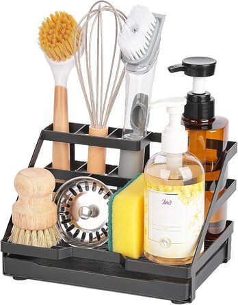KIMCHOMERSE Sponge Holder, Brush Holder, Toothbrush Holder for Kitchen Sink and Bathroom Organization