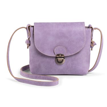 Сумка жіноча через плече Kleine Umhängetasche, екошкіра, маленька крос-боді, світло-лілова. Замок для безпеки