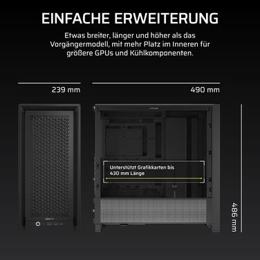 Корпус ПК CORSAIR 4000D Modulares Mid-Tower ATX – Чорний, висока циркуляція повітря, InfiniRail™