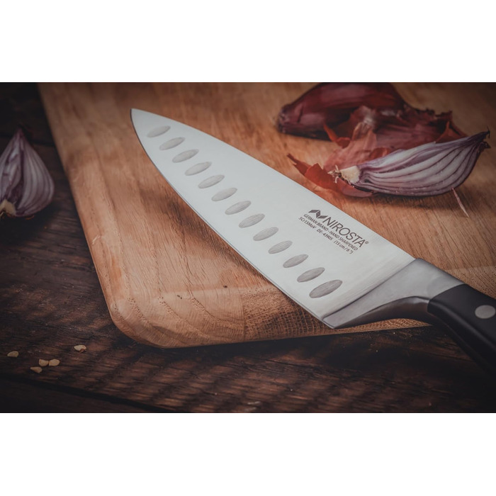 Ніроста Трініті 34 см - професійний кухонний ніж з нержавіючої сталі з гострим лезом та захистом пальців
