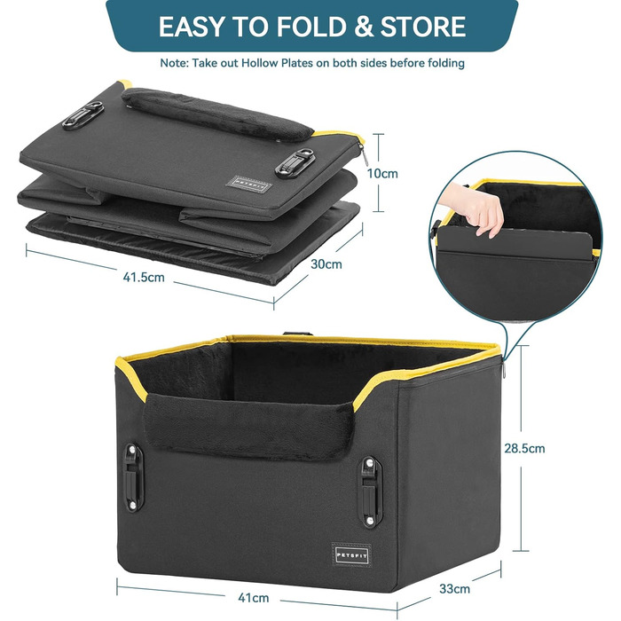 Автокрісло для собак Petsfit - чорне, з кріпленням для безпечного транспортування