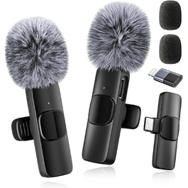 Мікрофон Lavalier Mini Mic Pro (2 шт.) з USB-C для iPhone, iPad, Android - для відео, інтерв'ю, подкастів, Vlog, TikTok, YouTube (сірий)