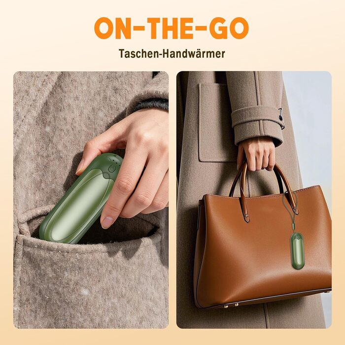 Електричні грілки для рук 2 шт. 7000mAh з 3 рівнями нагріву, портативні, з магнітним кріпленням, зимовий подарунок для жінок та чоловіків (2 шт., зелені)