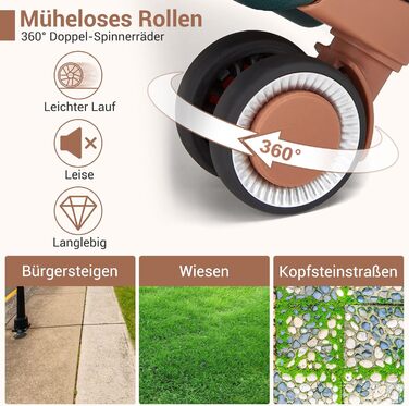 KONO Набір валіз 3 шт: велика, середня, маленька. Валізи з поліпропілену, з TSA замком, 4 колеса, темно-зелений/коричневий.