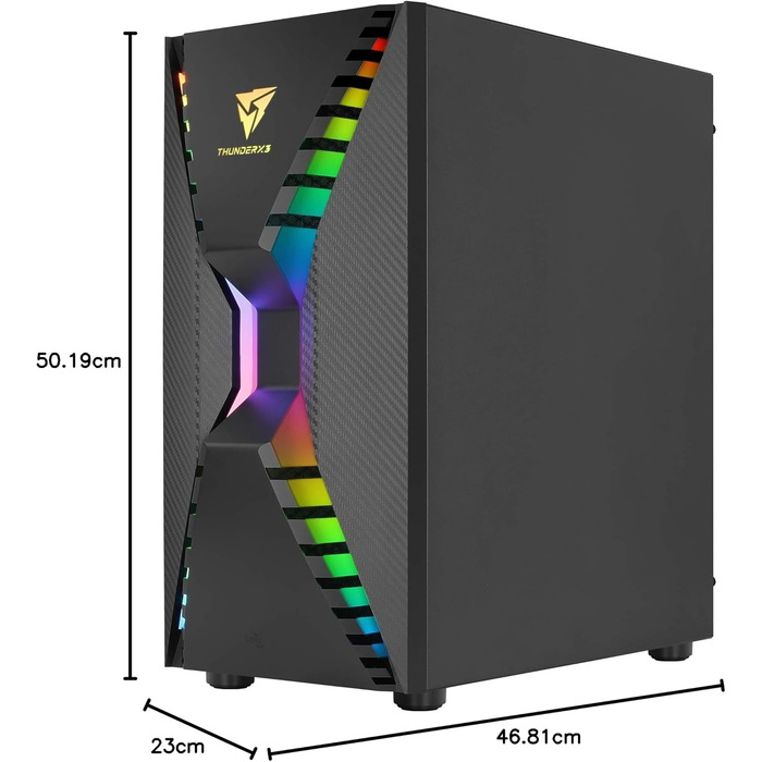 Корпус Aerocool Cronus Mid Tower для ігрового ПК з RGB підсвічуванням, вентилятором 140 мм та скляною бічною панеллю, підтримкою водяного охолодження та кабелеуправлінням, чорний