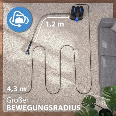 MONZANA® Апарат для чищення м'яких меблів та килимів - пилосос для миття з насадкою 2-в-1, шланг 1,2 м, радіус дії 5,5 м. Для дому