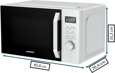 Мікрохвильова піч Daewoo MD-FC206SB 20L, 700W, чорний колір (Solo, срібло)